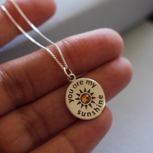 You Are My Sunshine Necklace Sterling Silver