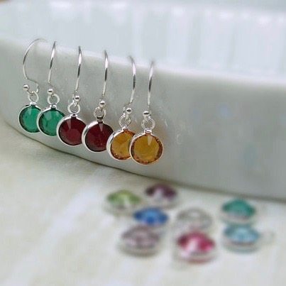Swarovski Crystal Earrings, Birthstone Earrings, Choose Your Color