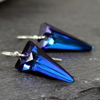 Swarovski Crystal Bermuda Blue Spike Earrings