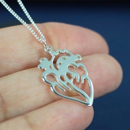 Sterling Silver Anatomic Heart Necklace, Gift For Medical Student, Doctor, Nurse, RN, MD