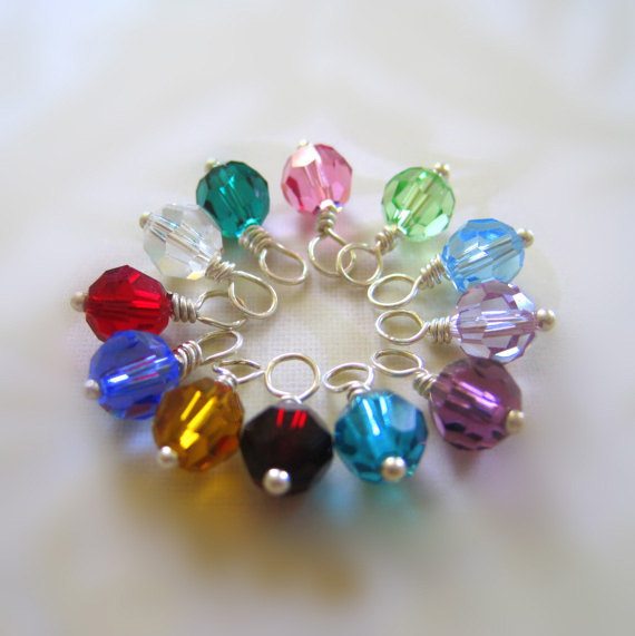 Swarovski Birthstone Add On Charm, Wire Wrapped Crystal Charm