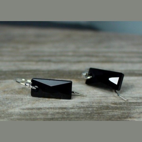 Swarovski Black Crystal Earrings, Black Jewelry
