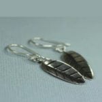 silver leaf earrings