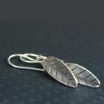 silver leaf earrings