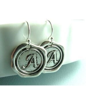 monogram letter earrings