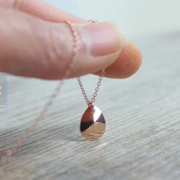 rose gold drop necklace