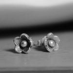 sterling silver flower studs