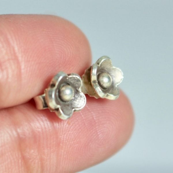 sterling silver flower studs