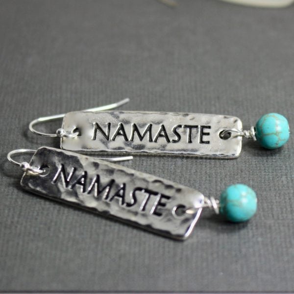 namaste turquoise dangles