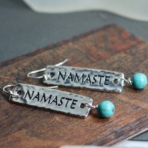 namaste turquoise dangles