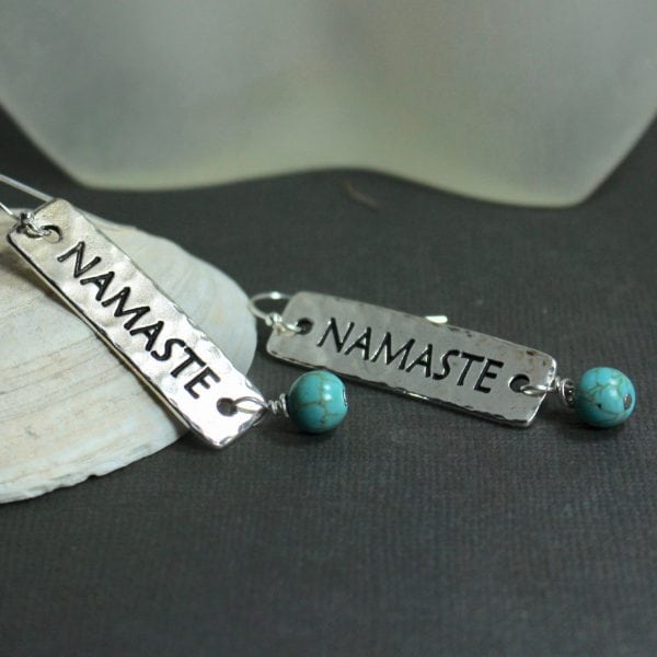 namaste turquoise dangles