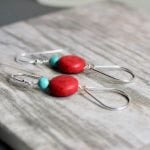 red turquoise earrings