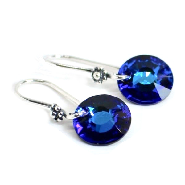 Swarovski Crystal Bermuda Blue Dangle Earrings