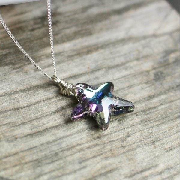 swarovski star crystal necklace