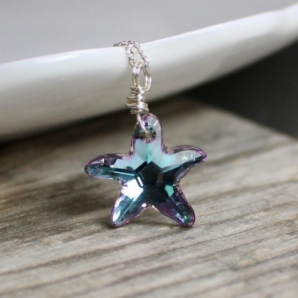 swarovski star crystal necklace