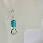 turquoise circle link earrings