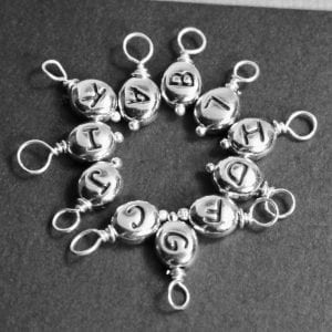 wire wrapped letter bead
