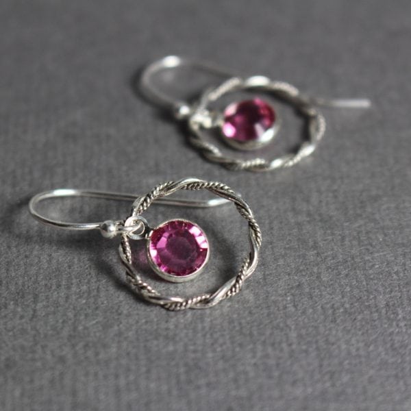 Pink Crystal Earrings