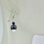 iris blue pearl earrings