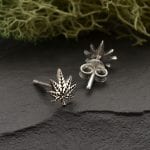 pot leaf stud earrings