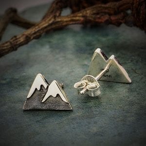 snow cap mountain post earrings